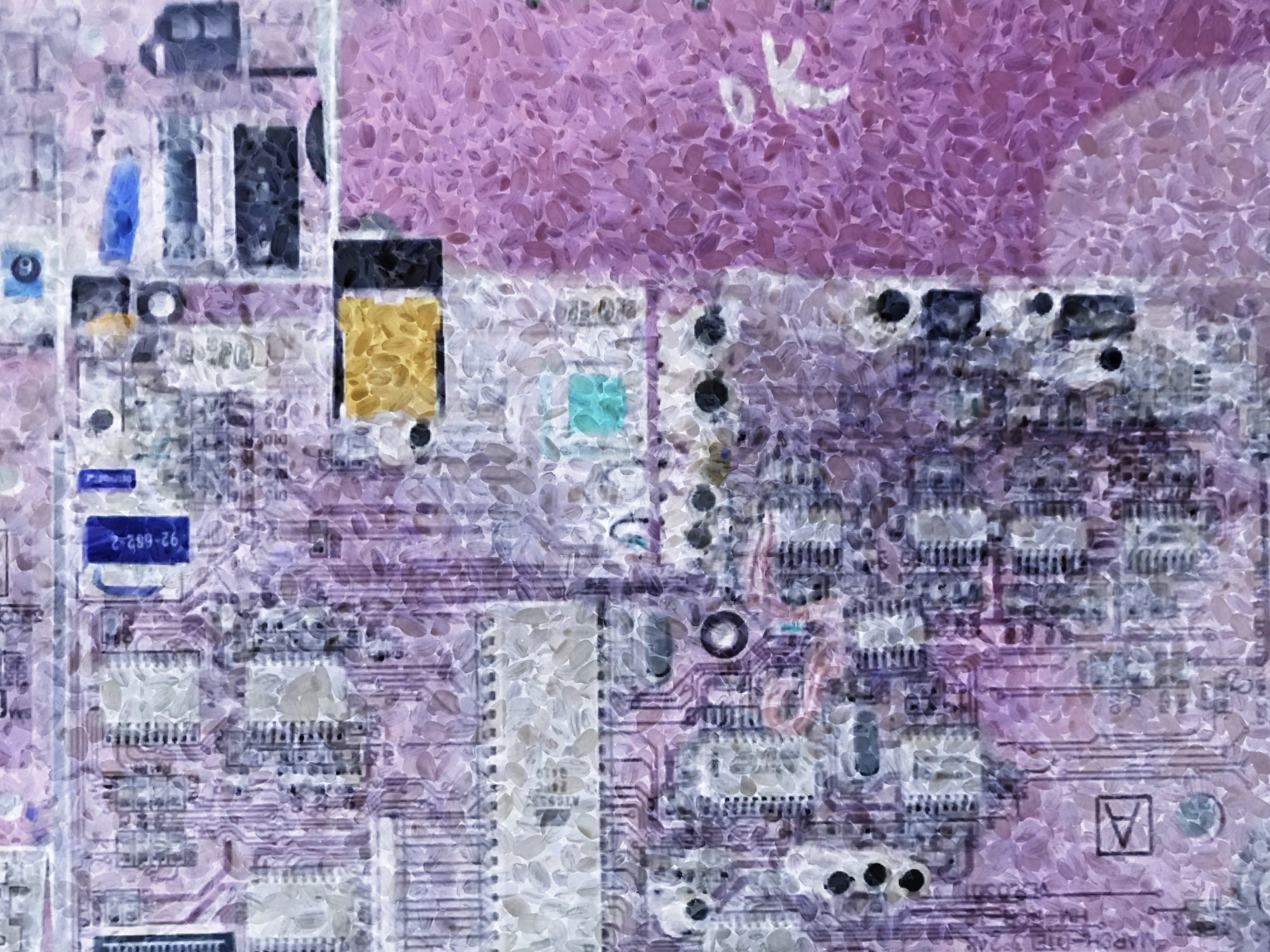 Be No.14 - Expired raw rice and a circuit board artwork exhibited in the museum (2021)