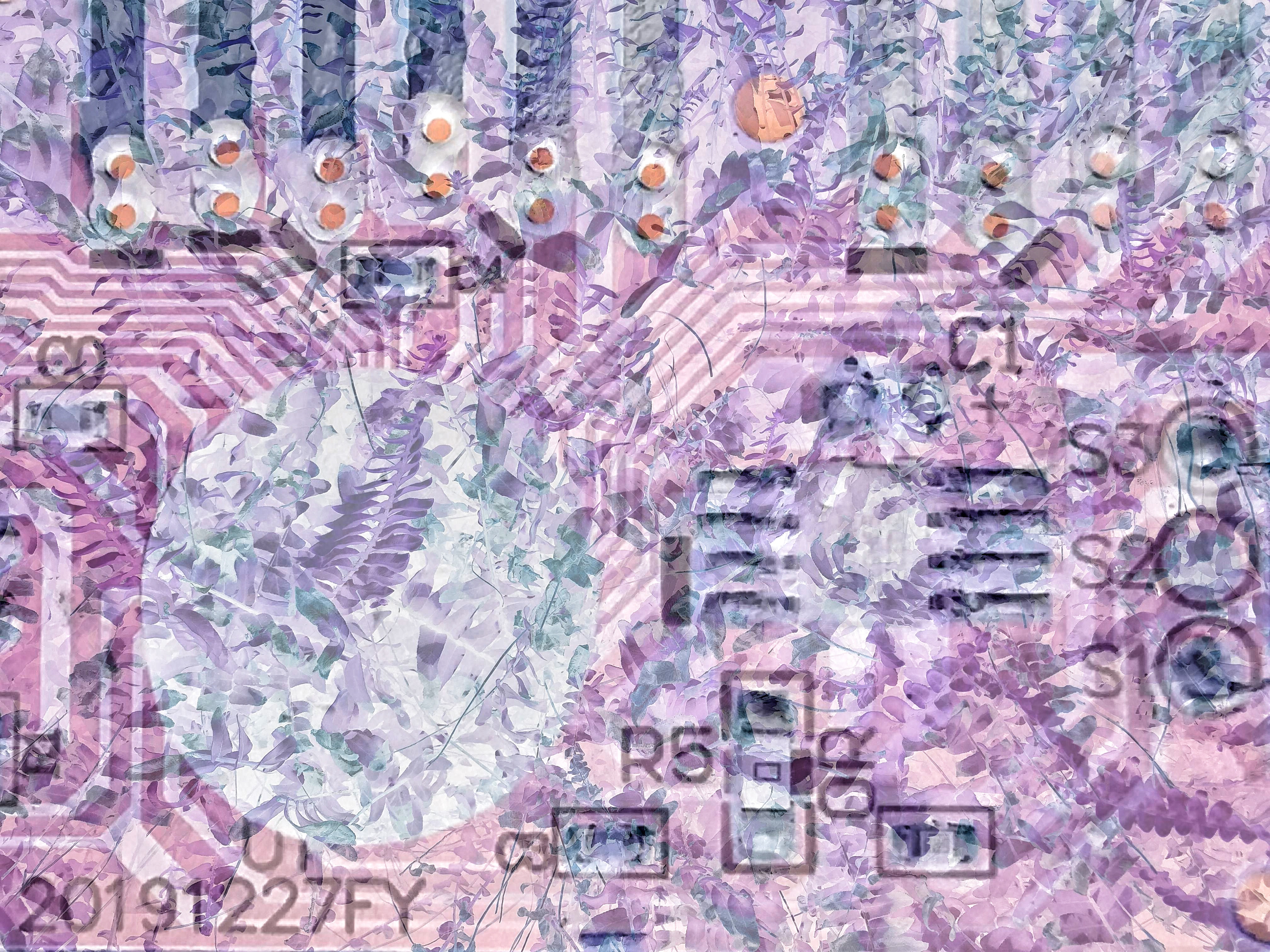 Be No.18 - The exterior green wall of a construction site and the circuit board of my son’s toy (2021)