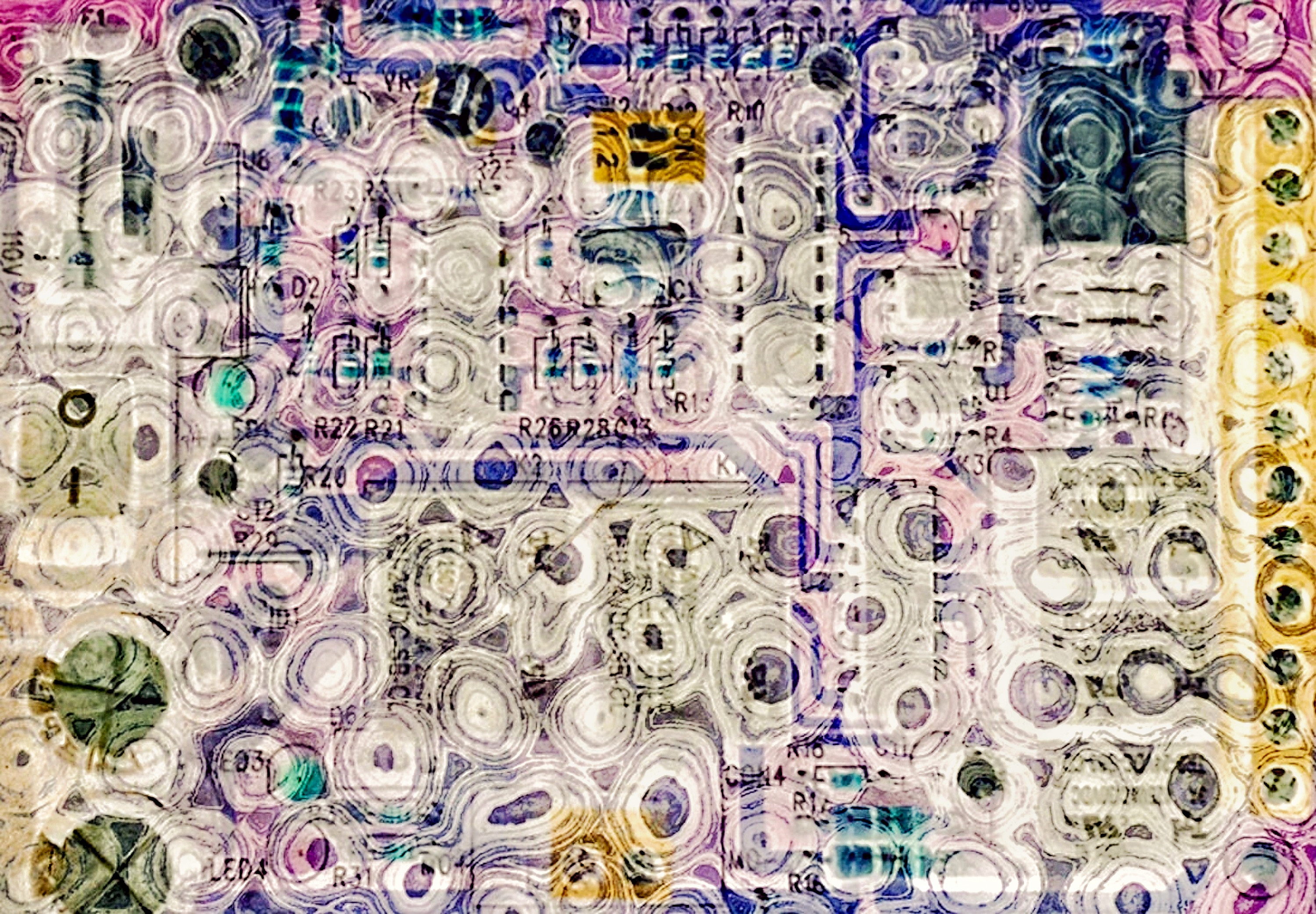 Be No.24 - A stromatolite, the most ancient fossil form, exhibited in the museum and a broken circuit board of a roller door of our apartment complex (2024)