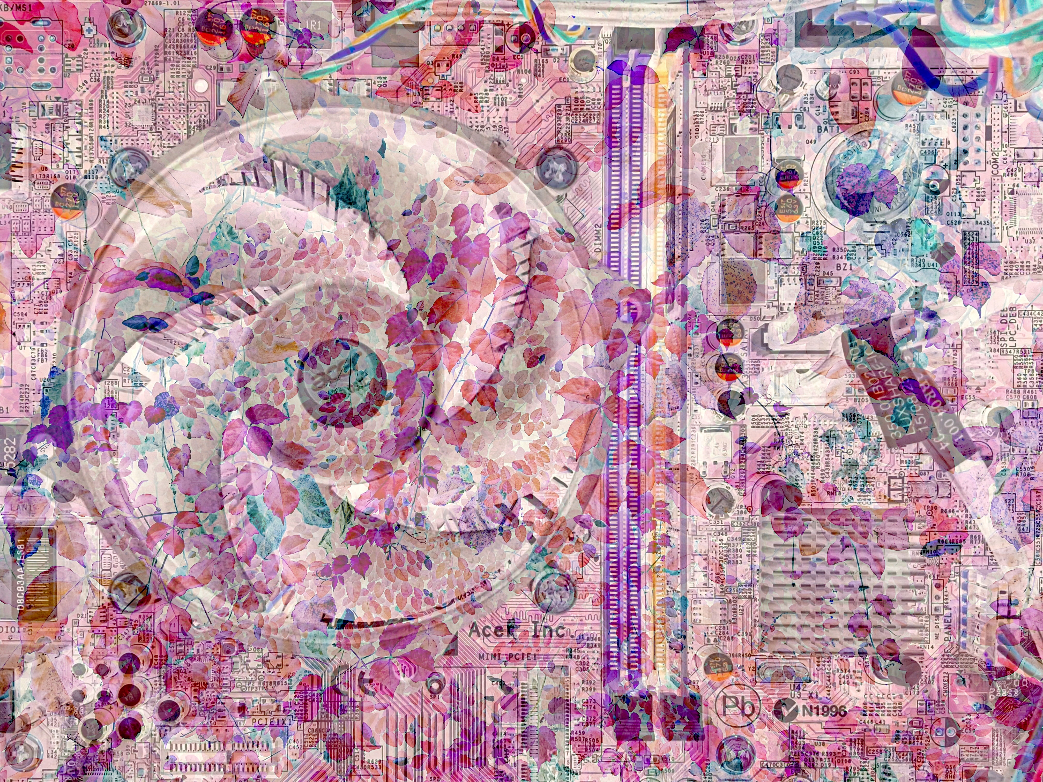 Be No.32 - The motherboard of the colleague's desktop and a fence overgrown with climbing plants (2026)