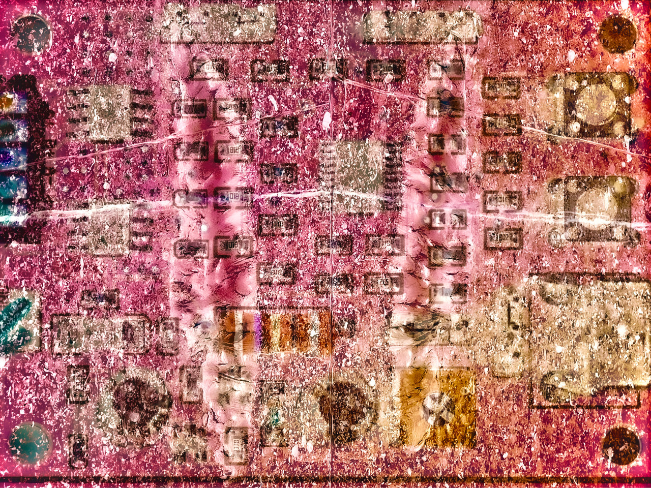 Be No.35 - The stepper motor controller board my father gave my son and A stone wall containing shell fossils (2026)